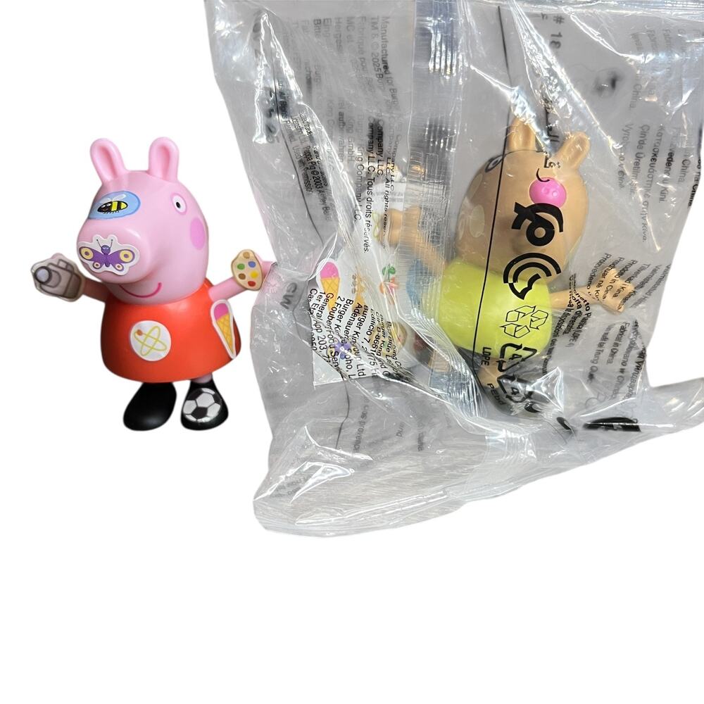 Peppa Pig George Burger King King Jr Meal Toy Figures Set‎ 2023 Pink Red Green